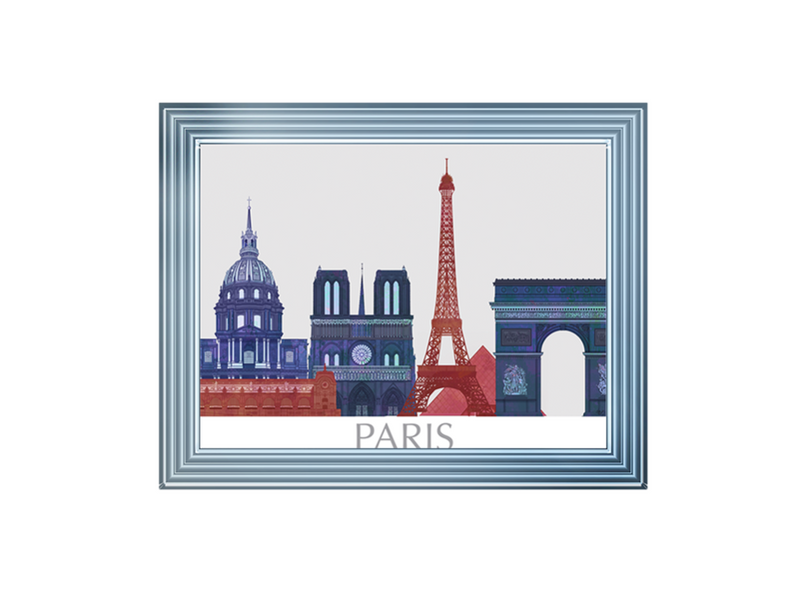 Paris Landmarks , Red Blue