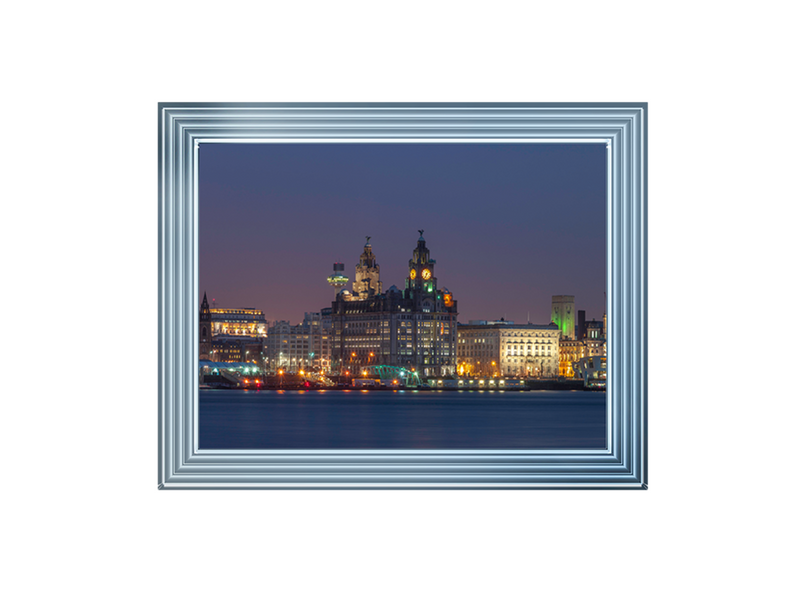 Liverpool city skyline across the River Mersey