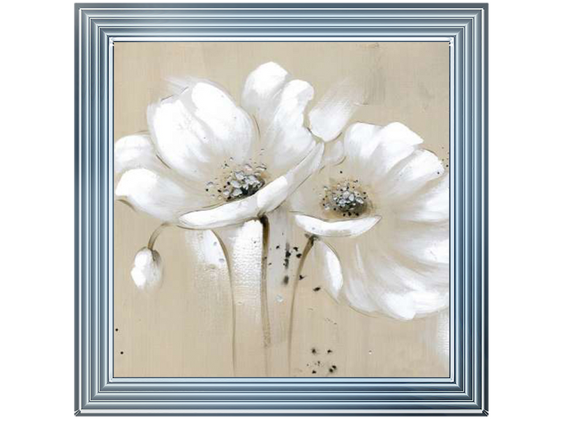 White abstract wild flowers