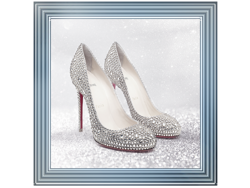 Jewelled Inspire Shoe with a red heel