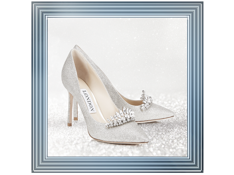 Silver Shoes with crystals