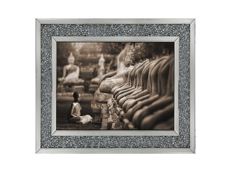 Young Buddhist Monk praying, Thailand (sepia)