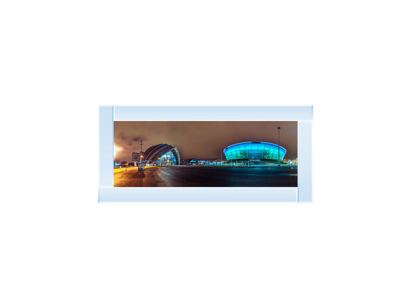 Evening view of Clyde Auditorium and SSE Hydro in Glasgow I