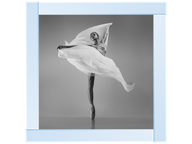 Ballerina with a white flying cloth