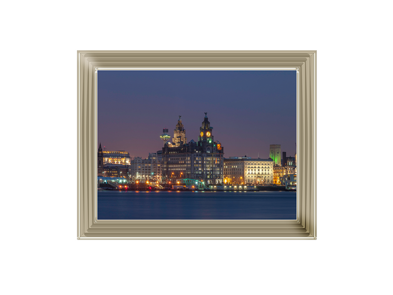 Liverpool city skyline across the River Mersey