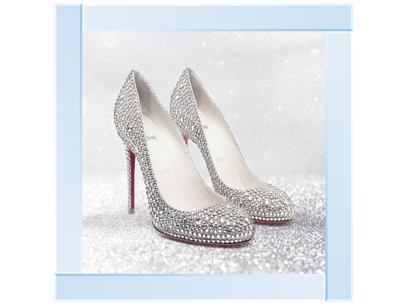 Jewelled Inspire Shoe with a red heel