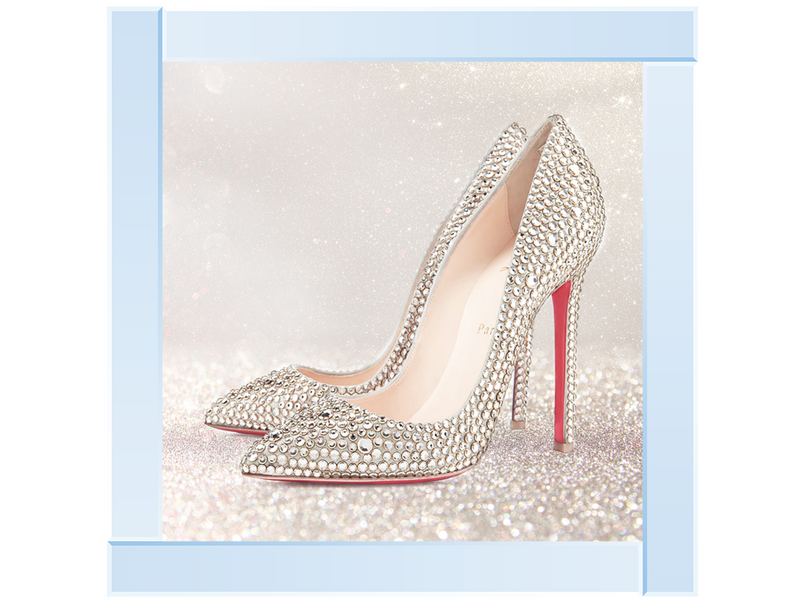 Jewelled Shoe - Red heel