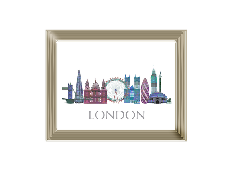 London Skyline Coloured Buildings