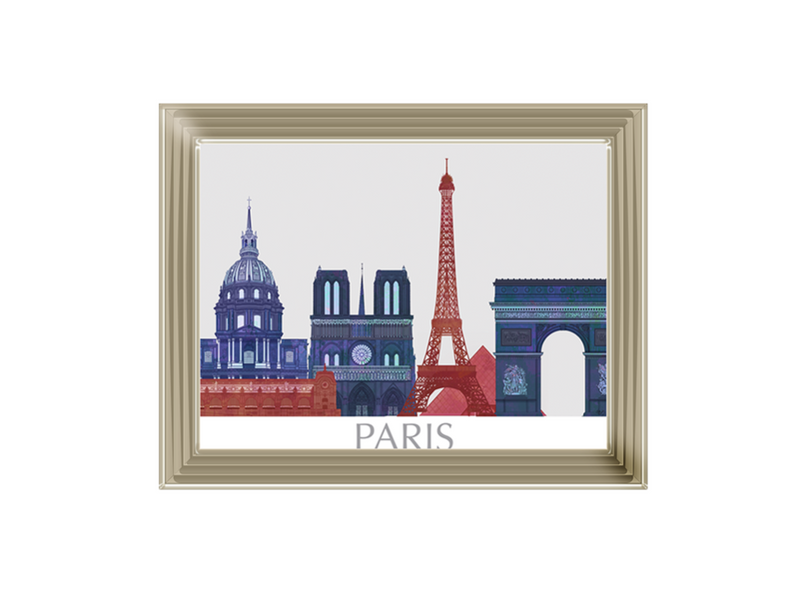 Paris Landmarks , Red Blue