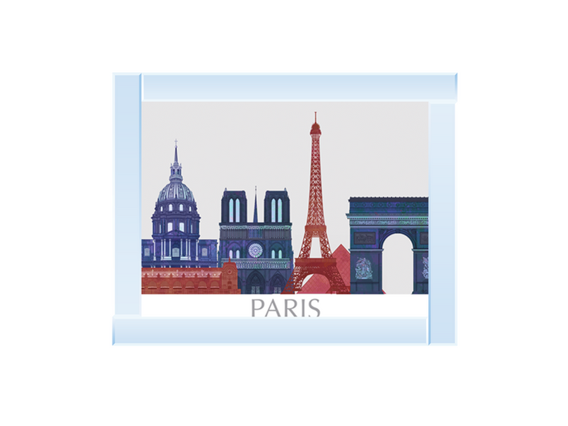 Paris Landmarks , Red Blue