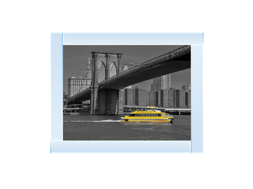 NY Water Taxi Under Brooklyn Bridge