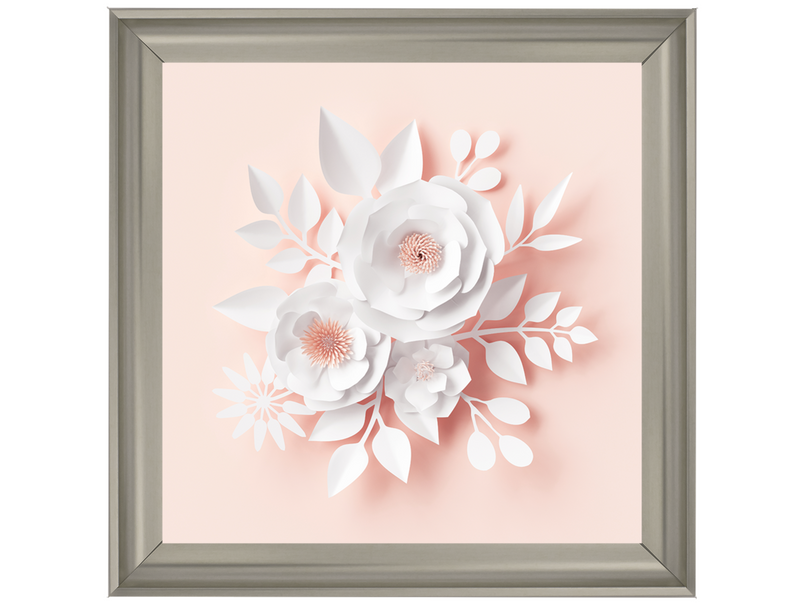 3D Rendering White Paper Flowers