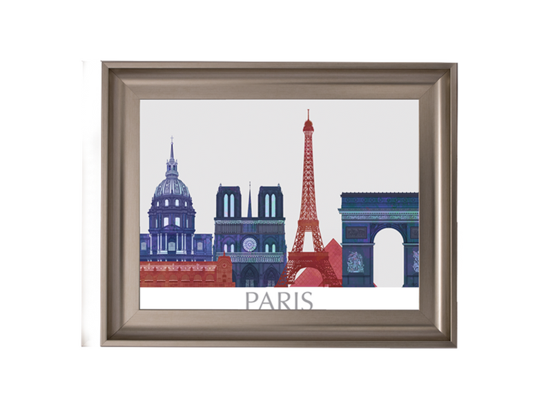 Paris Landmarks , Red Blue