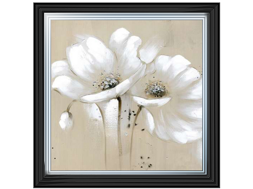 White abstract wild flowers