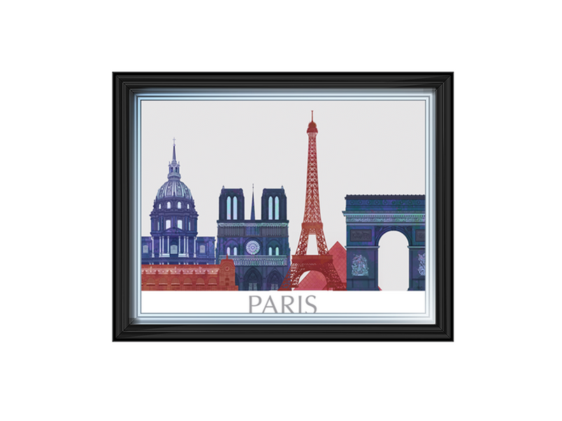 Paris Landmarks , Red Blue