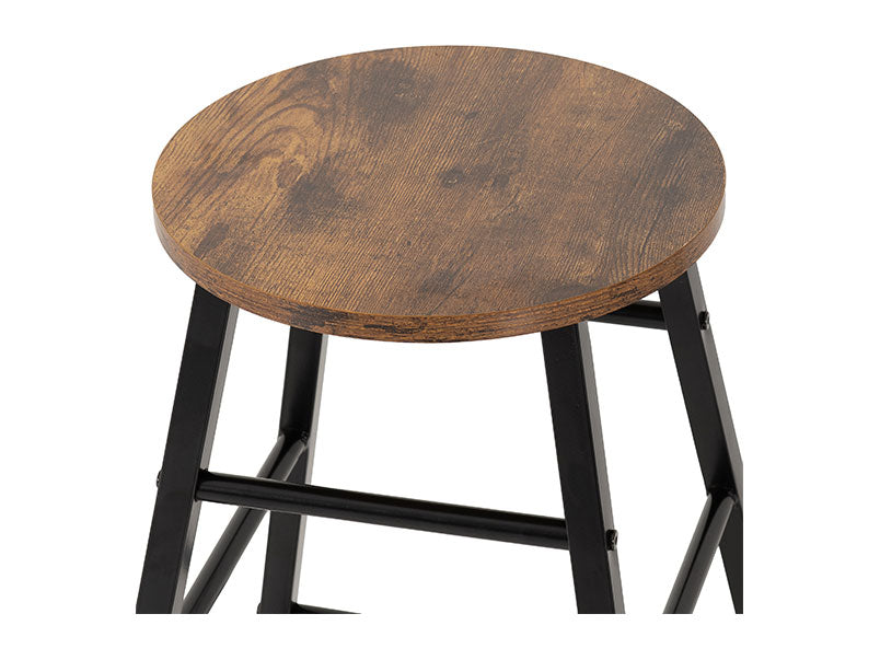 Athens Bar Stool (Pair) - Acacia Effect/Black