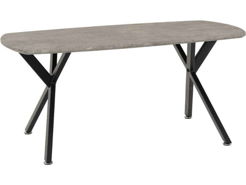 Athens Oval Coffee Table Black with Concrete Effect