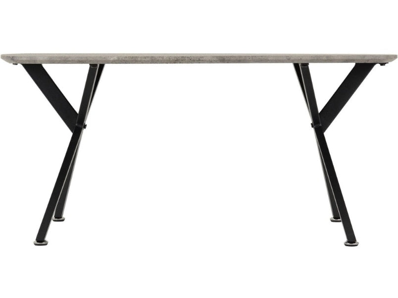 Athens Oval Coffee Table Black with Concrete Effect