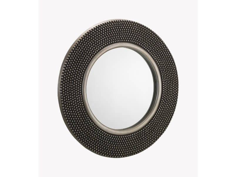 Adagio Round Studded Wall Mirror Pewter