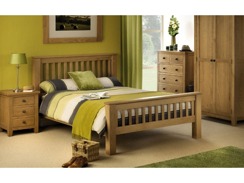 Amber High Foot End Oak Bed