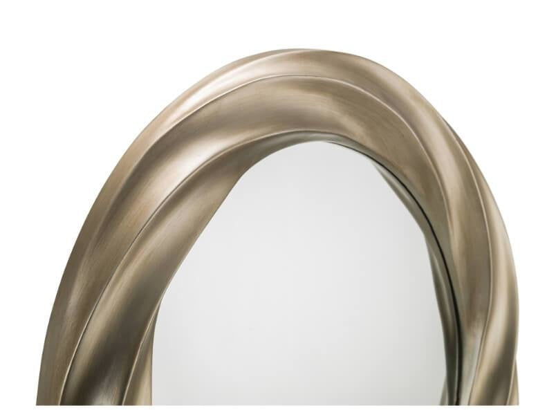 Andante Round Silver Wall Mirror Champagne
