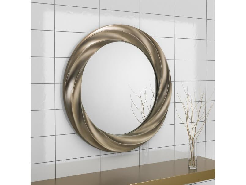 Andante Round Silver Wall Mirror Champagne