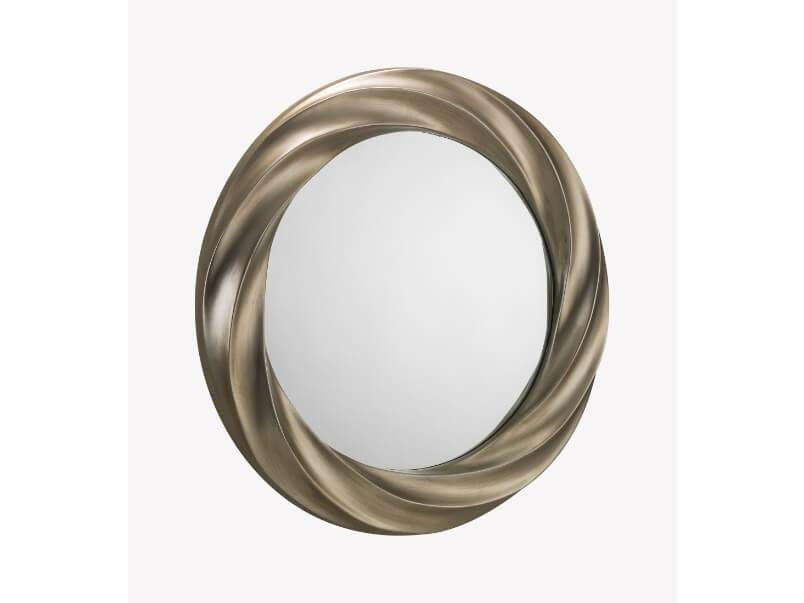 Andante Round Silver Wall Mirror Champagne