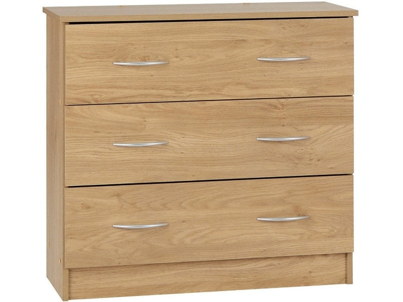 Bellingham 3 Drawer Chest Oak Effect Veneer