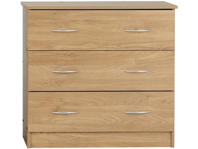 Bellingham 3 Drawer Chest Oak Effect Veneer