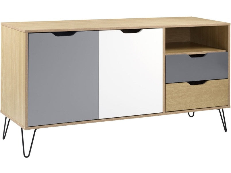 Bergen 2 Door 2 Drawer Sideboard Oak Effect