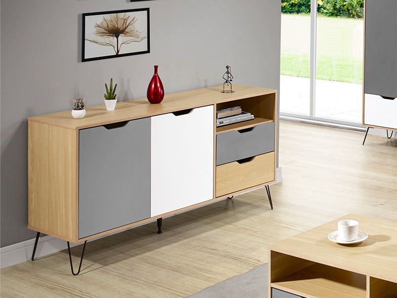 Bella 2 Door 2 Drawer Sideboard Oak Effect