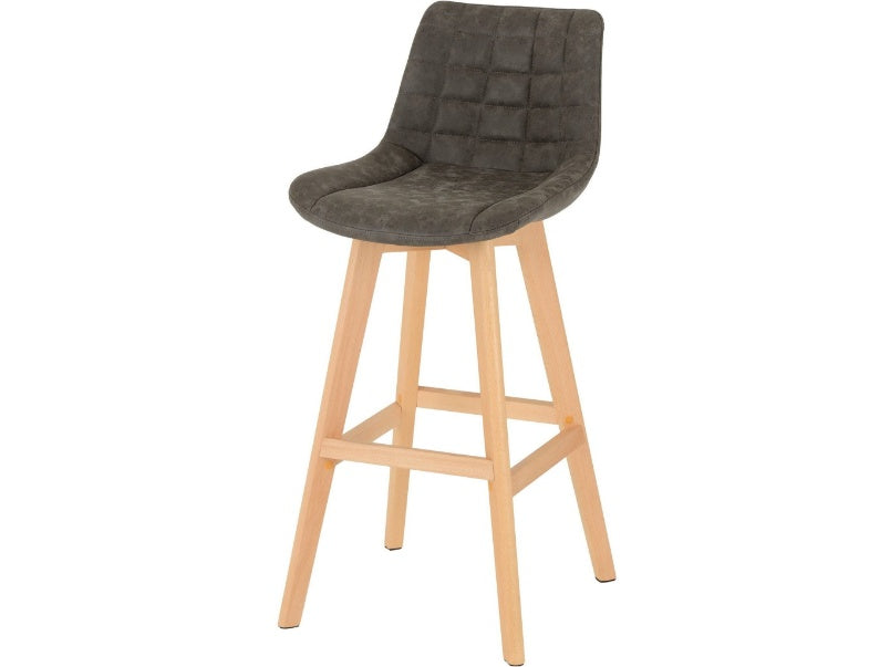 Brisbane Grey Faux Leather Bar Chair (Set of 2)