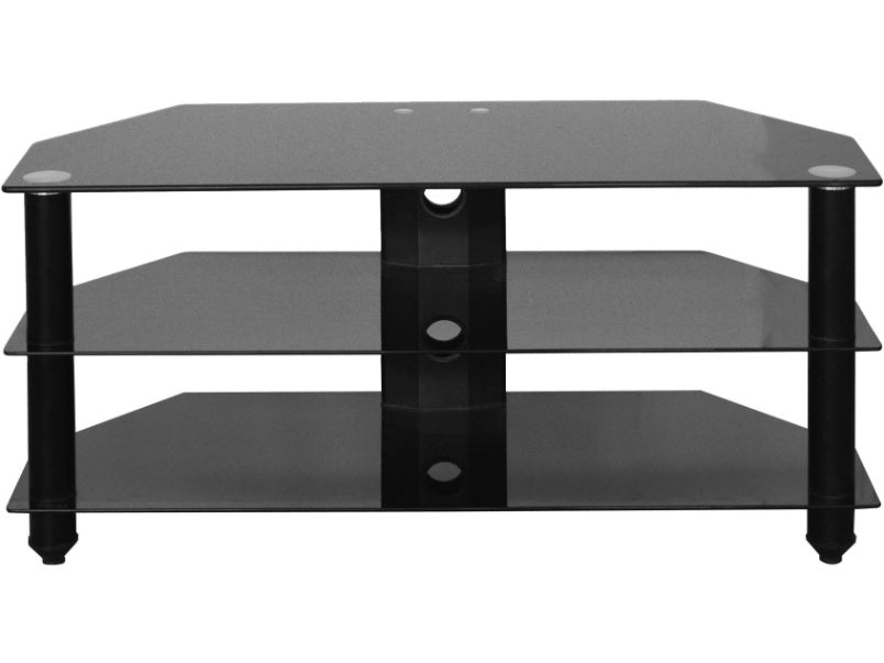 Bromley TV Stand Black with Black Glass