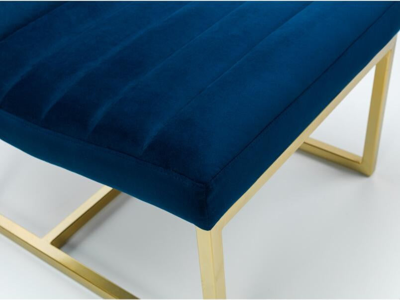 Bellagio Velvet Chair Blue with Gold leg