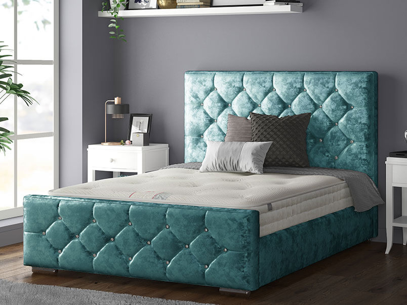 Belle Bed Crush Velvet Aqua