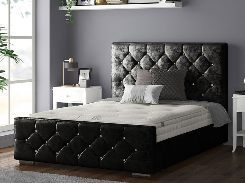 Belle Bed Crush Velvet Black