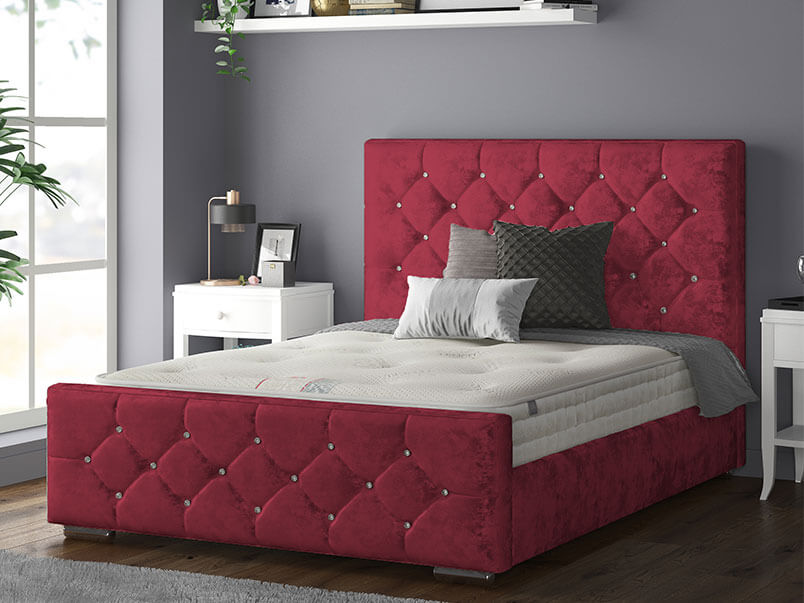 Belle Bed Crush Velvet Red