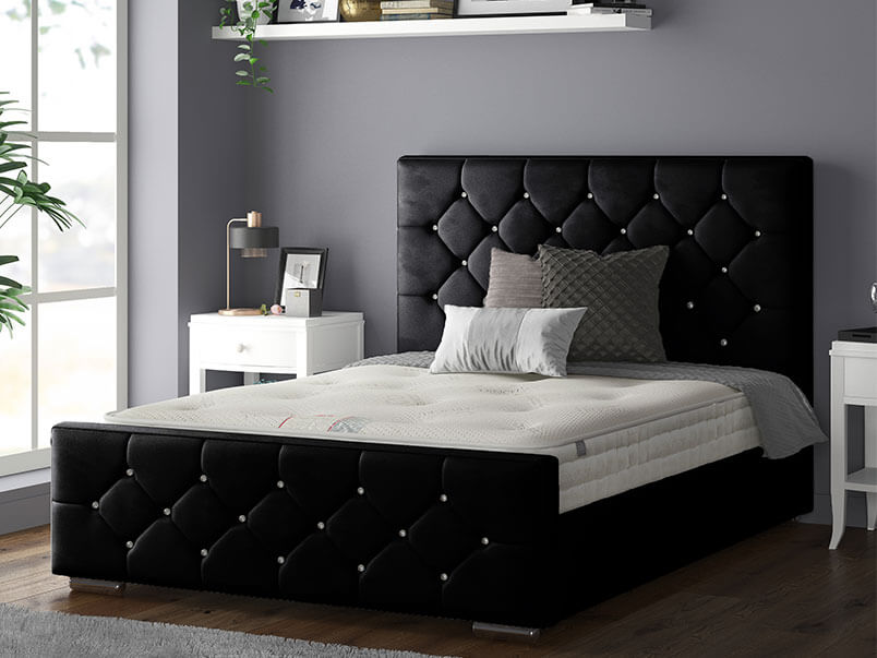 Belle Bed Plush Velvet Black