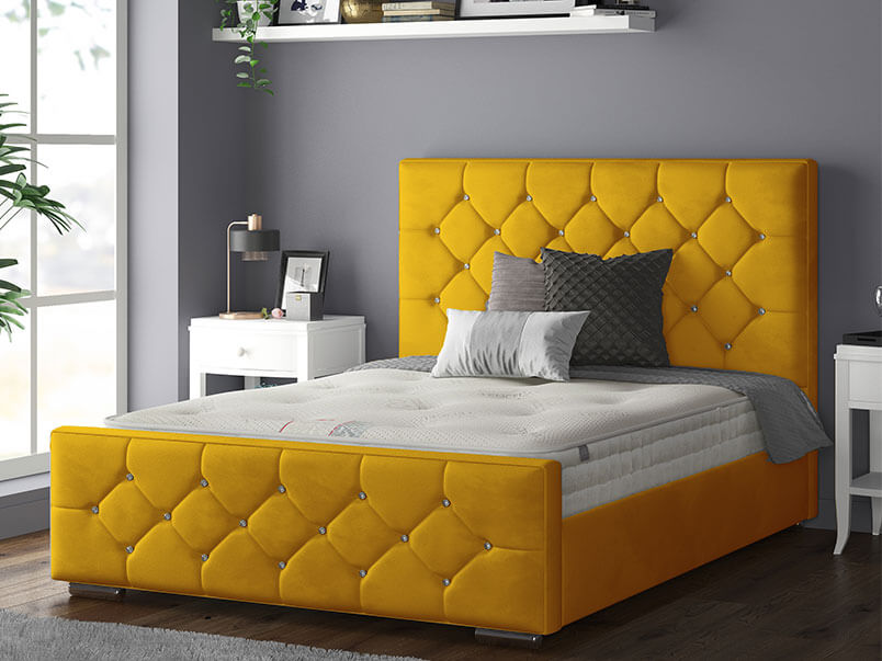 Belle Bed Plush Velvet Turmeric