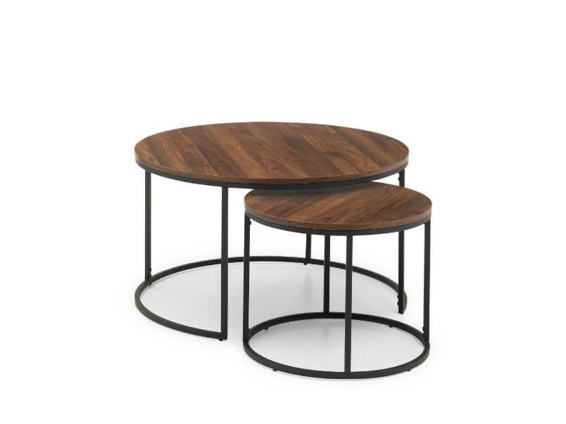 Bellini Walnut Round Nesting Coffee Table