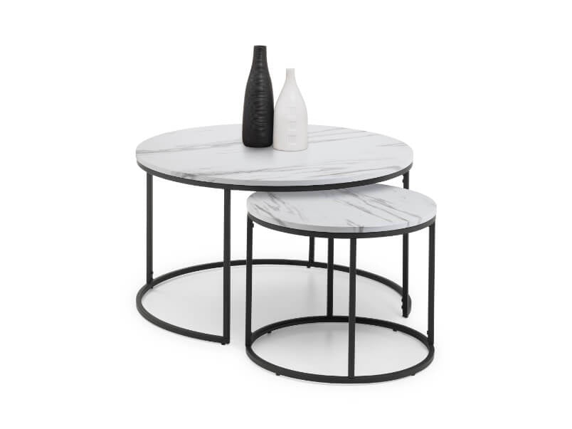 Bellini Round Nesting Coffee Table White Marble
