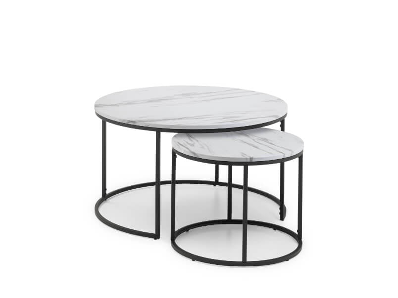 Bellini Round Nesting Coffee Table White Marble