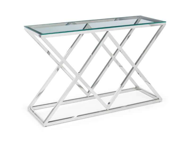 Biarritz X Frame Console Table Glass