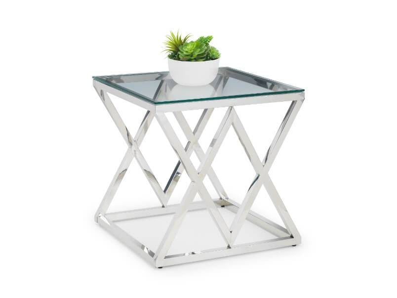 Biarritz X Frame Lamp Table Glass