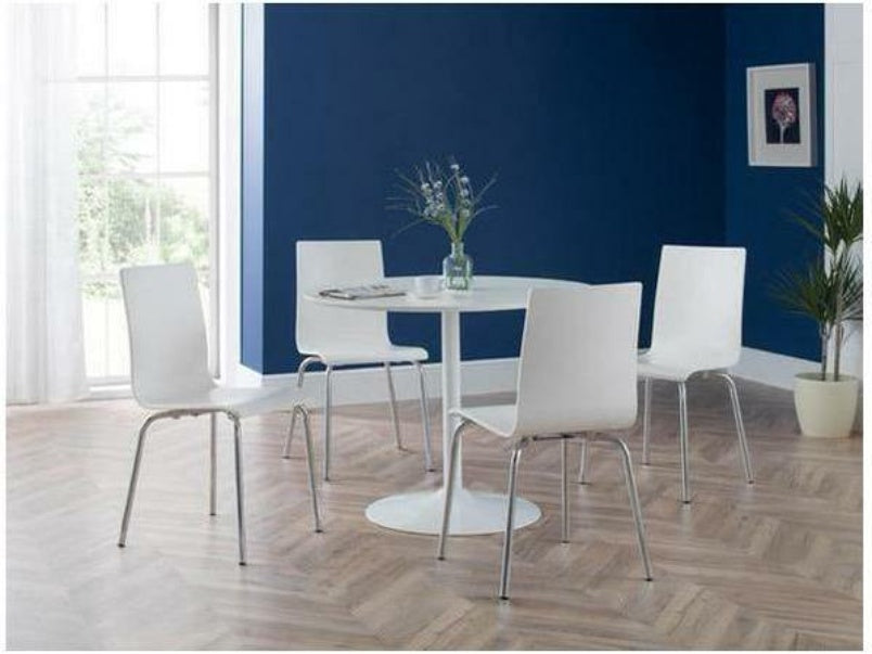 Blanco Round White Pedestal Table (100cm Diameter)