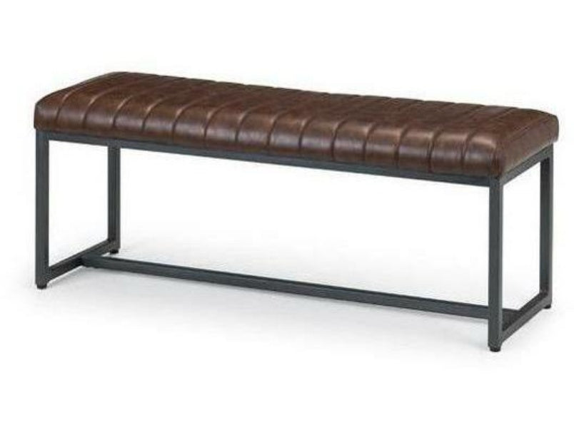 Brooklyn Upholstered Bench Brown Faux Leather