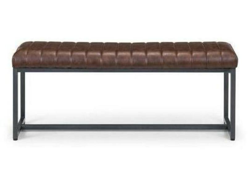 Berkeley Upholstered Bench Brown Faux Leather