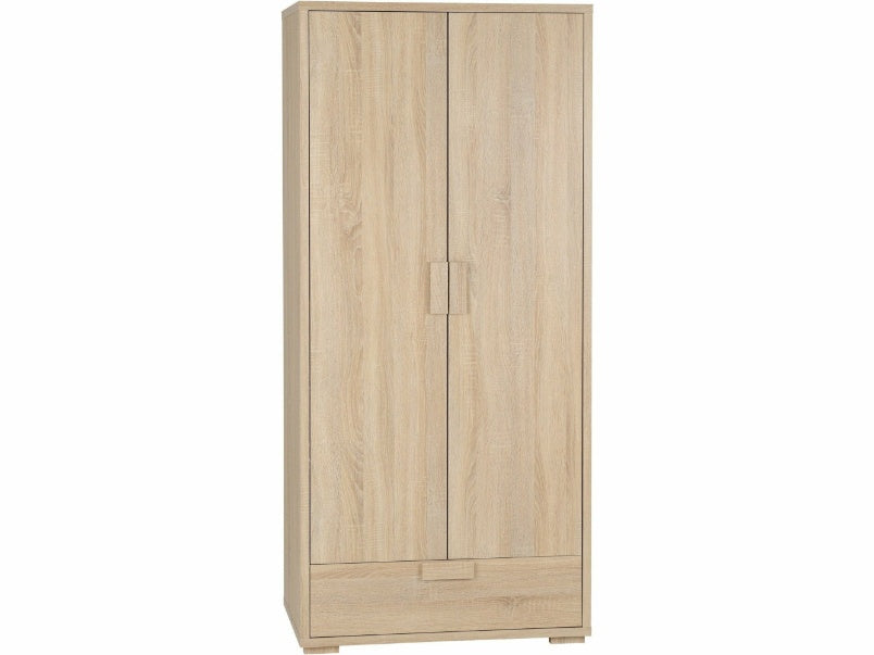 Cambourne 2 Door 1 Drawer Wardrobe Sonoma Oak Effect Veneer