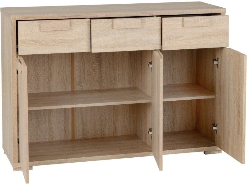 Cambourne 3 Door 3 Drawer Sideboard Sonoma Oak Effect Veneer