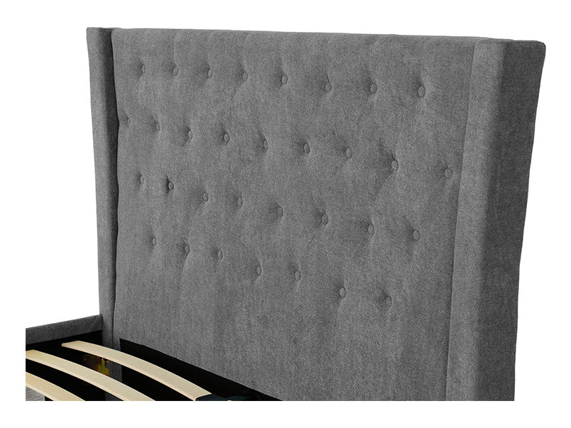 Calabria Upholstered Beds Grey Fabric